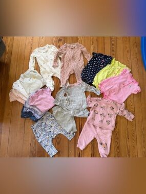 Baby Girl 0-3 Month Clothing Lot Carter’s GAP Disney Honest Gerber 17 Pc Bundle